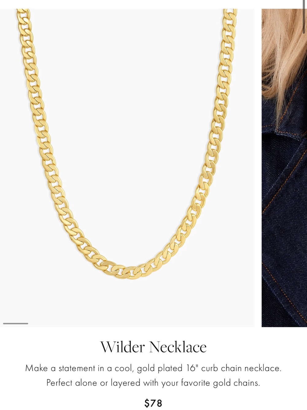 Gorjana Gold Chain Necklace with Toggle Ring - Picture 3 of 4
